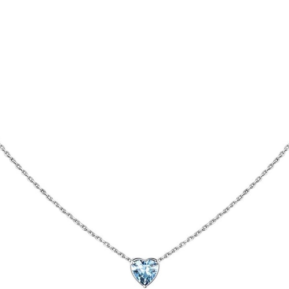 925 Sterling Silver Pendant Necklaces for Women, Heart/Round Birthstone Necklace